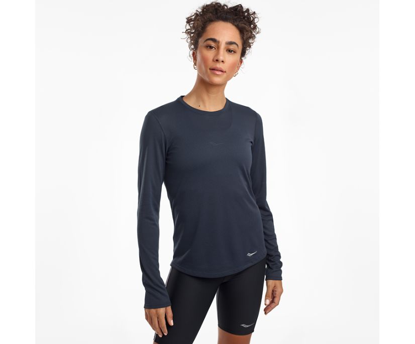 Saucony Stopwatch Long Sleeve Skjorta Dam Blå | Sverige 246CTV